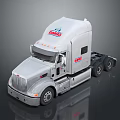 White Peterbilt Semi Truck With Modern Cab Design And Sleek Exterior