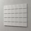 Modern White Square Panel Wall Decor With Geometric Arrangement On Concrete Wall 3d model