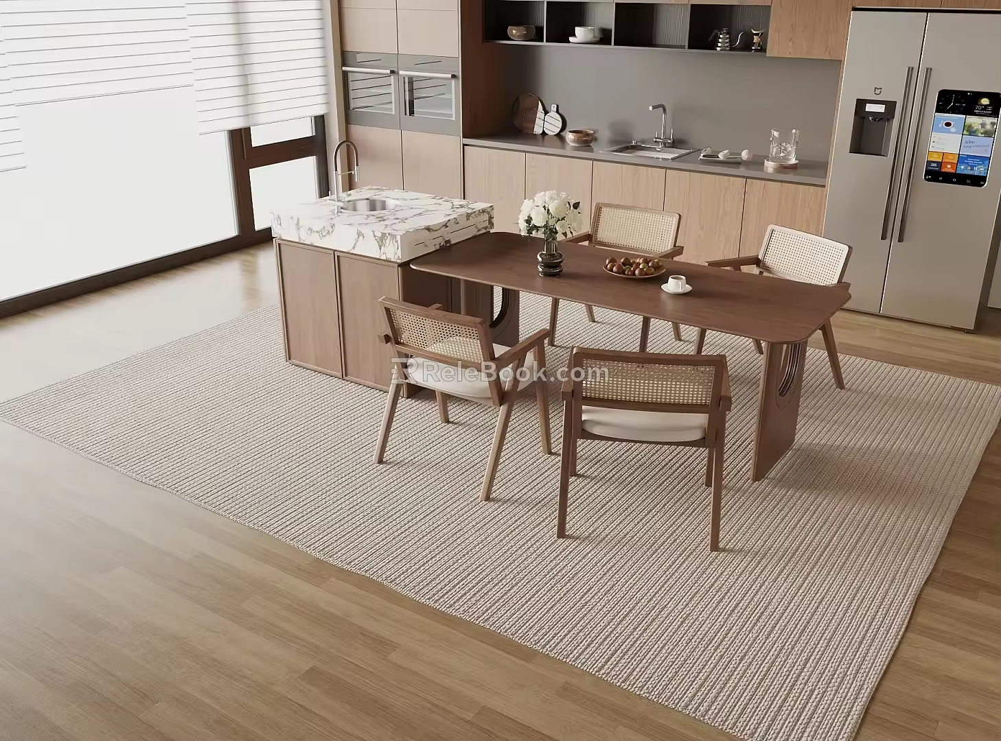 Quiet Island Dining Table and Chair 3d model