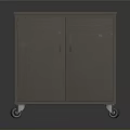 Mobile Industrial Storage Cabinet With Double Metal Doors And Perforated Design
