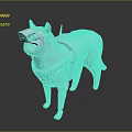 Light Blue 3D Dog Model With Mechanical Armor And Goggle Design