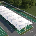 Modern High Strength Membrane Structure Car Shade Canopy For Electric Vehicle Charging Parking Lot