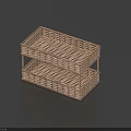 Woven Two Tier Storage Basket with Shelf Structure for Home Organization