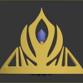 Golden Crown Fashion Accessory With Blue Gemstone And Flame Shaped Design