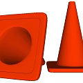 Orange Traffic Cones As Essential Public Road Safety Facilities With Stable Base And Reflective Surface