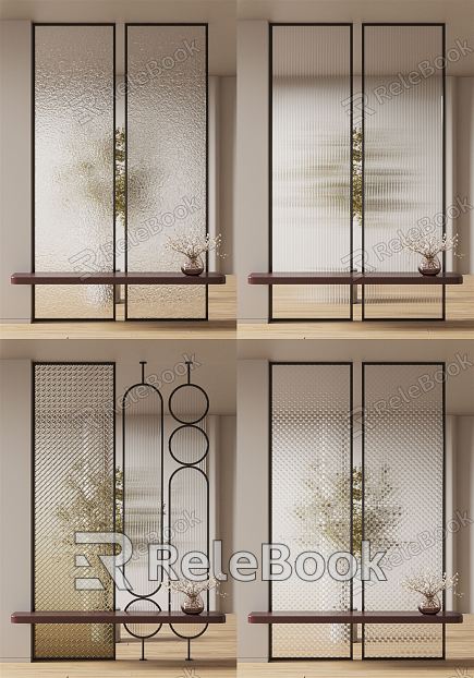 Modern partition glass screen model