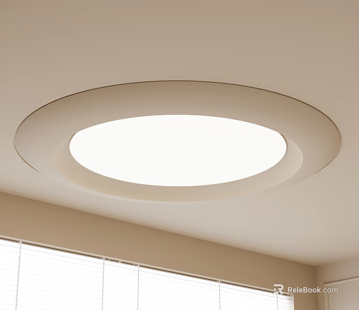 Modern Round Flush Mount Ceiling Light With Bright White Light And Minimalist Design 3d model 