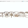 Stylish Various Design Side Tables With Metal Frames And Rattan Details