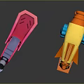 Fun Pink and Yellow Toy Guns with Unique Designs for Kids Household Use