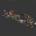 Assorted Interior Furniture Components Featuring Cabinets Chairs Tables Rugs And Decorations