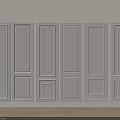 Light Gray Wainscoting Wall Panel Different Designs For Interior With Wooden Floor 3d model