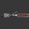Modern Rocket Missile Weapon With Metal Casing Flaming Thruster And 3D Design