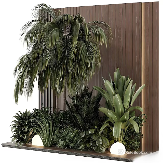 Indoor Decoration With Various Green Plants 3d model 