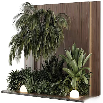 Indoor Decoration With Various Green Plants 3d model