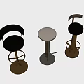 Modern Bar Stools With Leather Seats Metal Frames And Various Styles 3d model
