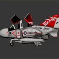 Red And White Cosmic Aerospace Space Shuttle Model With Green Cockpit Detailed Wings And Emblems