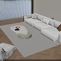 Modern Sofa Minimalist Sofa Cream Style Sofa Small Corner Sofa 3d model