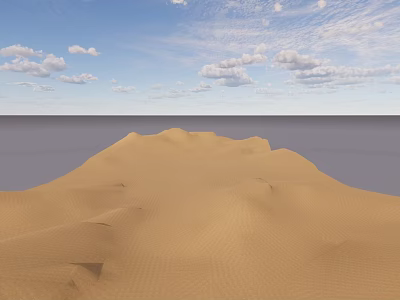 Scenic Desert Landscape with Rolling Sand Dunes Blue Sky and White Clouds 3d model
