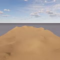 Scenic Desert Landscape with Rolling Sand Dunes Blue Sky and White Clouds