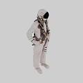 Game Movie Character Astronaut Suit Design In Multiple Angles White Black Outfit