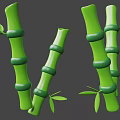 Fresh Green Bamboo Plants With Natural Joints And Lush Leaves