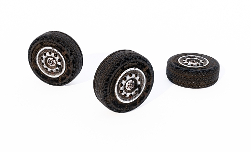 Old car tires 3d model