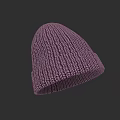 Stylish Purple Knitted Beanie With Intricate Knit Pattern For Winter Wear