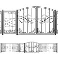 Modern Iron Fence Combination Modern Fence Guardrail Iron Metal Fence Iron Fence Gate 3d model