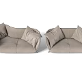 Modern Fabric Two-Seater Sofa With Soft Cushions And Sleek Metal Legs Design