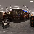 Modern Tobacco And Wine Shop Interior With Shelves Wine Bottles Display And Counter