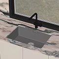 Modern Stainless Steel Sink Large Single Sink Vegetable Basin Table Basin Faucet 3d model