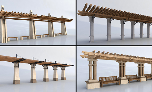 Chinese Style Gallery Rack Single Side Gallery Rack 3d model