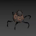 Game Movie Character With Brown Spiral Top Ear Blue Yellow Glowing Eyes And Silver Tentacles
