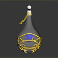 Medical Device With Transparent Bottle Blue Sphere Inside Yellow Support Structure And White Top Chain