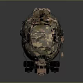 Camouflage Cased Tactical Device With Black Top Component Front Structure Black Bottom Parts And Blue Lights