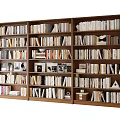 Large Wooden Bookshelf With Multiple Shelves Filled With Books And Decorative Items
