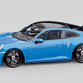Blue Sports Car With Sleek Exterior Design And Black Alloy Wheels