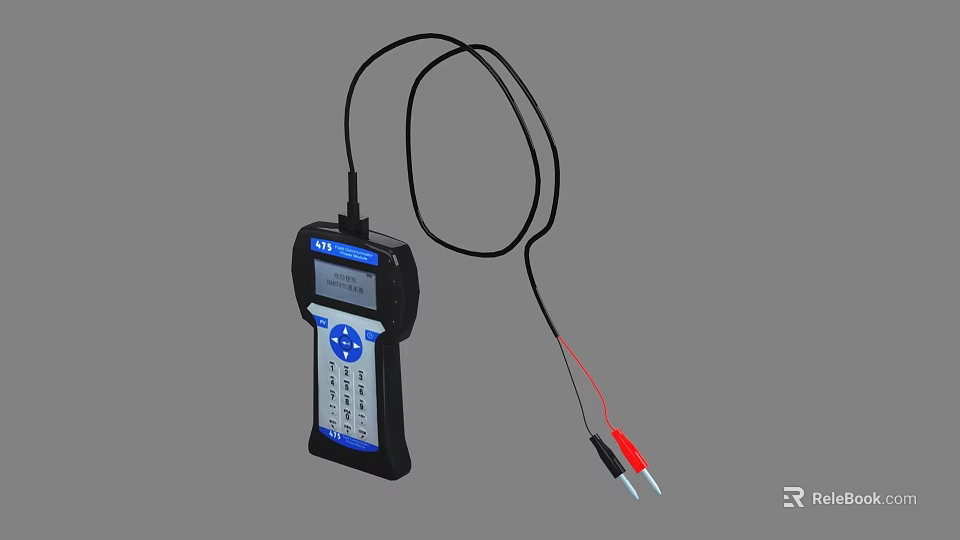 Handheld Industrial Digital Testing Instrument With LCD Display And Probe Leads 3d model 