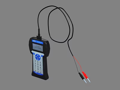 Handheld Industrial Digital Testing Instrument With LCD Display And Probe Leads 3d model