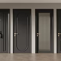 Different Styles Of Black Interior Doors With Gold Handles And Glass Panels