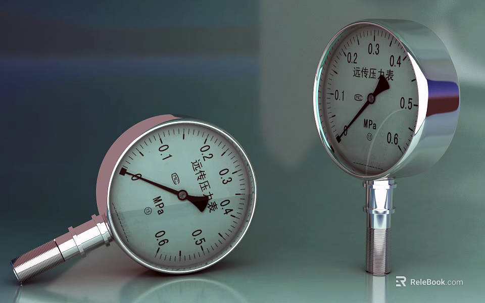 Industrial Equipment Precision Stainless Steel Pressure Gauges With MPa Scale 3d model 