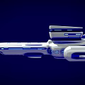 Futuristic White Spaceship With Blue Accents For Interstellar Exploration Missions