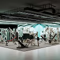 Modern Fitness Gym Interior With Various Workout Equipment And Training Machines