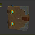 3D Model Wooden Decorative Box With Brown Straps Metal Corners And Blue Gems