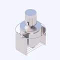 Industrial Cooling Tower with Silver Conical Top Blue Support Frame and Metal Structure