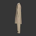 Beige Trench Coat With Matching Pants And Shirt Formal Outfit