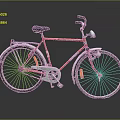 Red Bicycle with Black Seat Silver Wheels Classic Design Handlebars and Reflectors