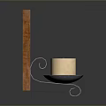 Modern Lighting Combination with Wooden Backboard Metal Bracket and Candle