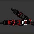 Red Black Camouflage Tactical Weapon With Intricate Mechanical Structure And Rifle Design