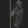 Sports Equipment Human Shaped Target with Bullet Holes and Target Circles on Metal Poles